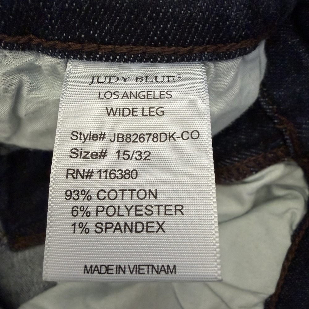 NWT Judy Blue 82678 High Waist Trouser Wide Leg Jeans Womens 15 Long 35 Inseam - Picture 10 of 16